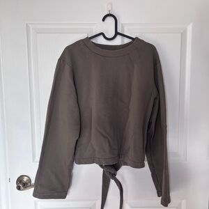 Varley Olive Green Tie-Back Sweatshirt